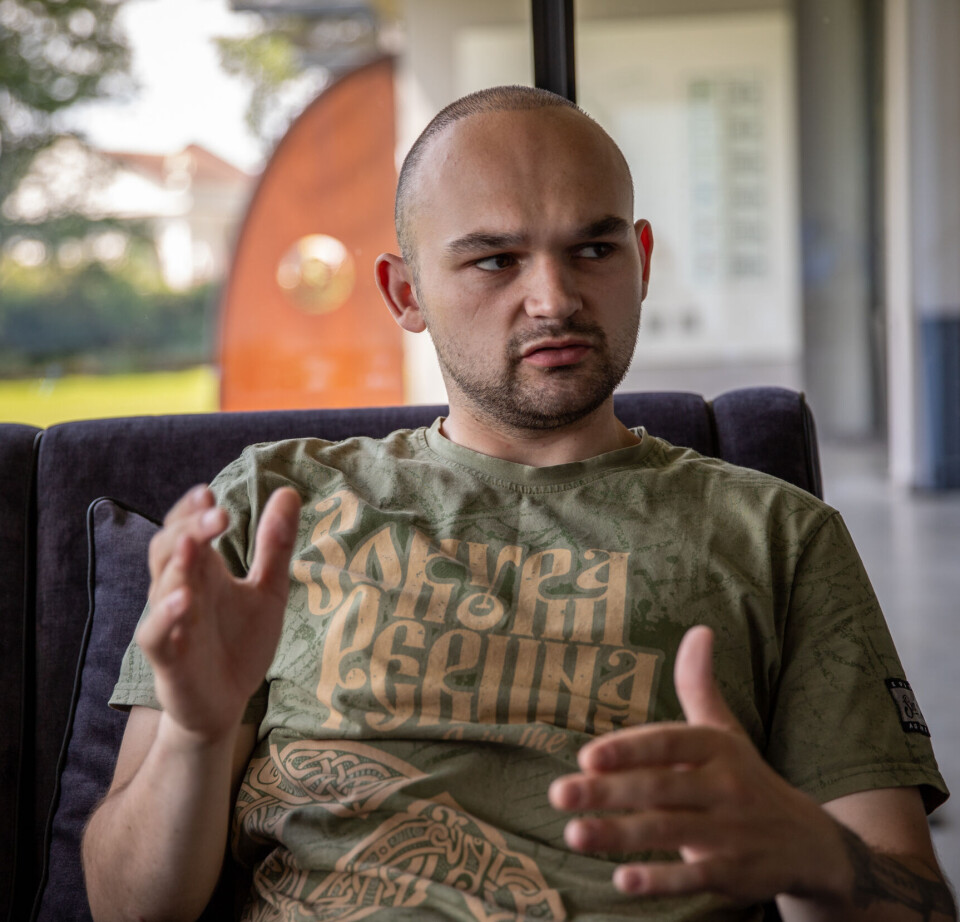 Oleksander Musii ble skadet av en stridsvogngranat. Fem dager senere måtte han amputere beinet.