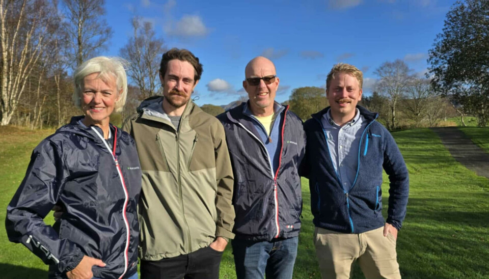 Disse utgjør kjernen i Turfpal: Fra venstre Heidi Ch. Wullum (daglig leder), Steffen Soma, (CTO), Atle Revheim Hansen (CCO) og Harald Myklebust Tveit (CGO og styreleder).