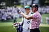 Viktor Hovland hadde med seg Tuva Dahl Jensen som caddie i den familievennlige Par 3-turneringen på Augusta onsdag.