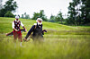Claus Mæland fra Kongsvingers GK brenner for hickorygolfen. Her sammen med spillemakker Frode Karlsen under åpent norsk mesterskap i Larvik i helgen.