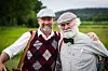 Frode Karlsen (t.v.) og Claus Mæland spilte sammen under hickorymesterskapet i Larvik.