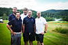 Prosjektleder Mads Thers (bak f.v.), head pro David Lloyd, daglig leder Per Kristoffersen, course manager Jonathan Eccles og banearkitekt Caspar Grauballe kan snart ønske belkommen til “nye» Losby.