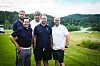 Prosjektleder Mads Thers (bak f.v.), head pro David Lloyd, daglig leder Per Kristoffersen, course manager Jonathan Eccles og banearkitekt Caspar Grauballe kan snart ønske belkommen til “nye» Losby.